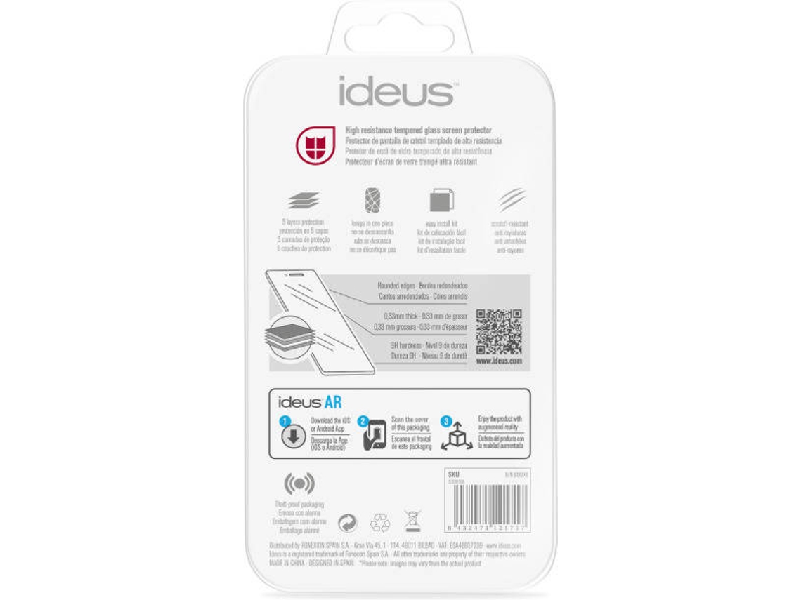 Pelicula de Vidro IDEUS Xperia XZ1 Premium