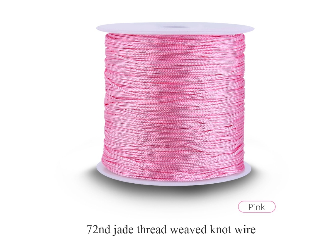Cordão de Nó Chinês Náilon 100m X 0.8mm Fio Redondo para Bijuterias Diy Rosa S/MARCA