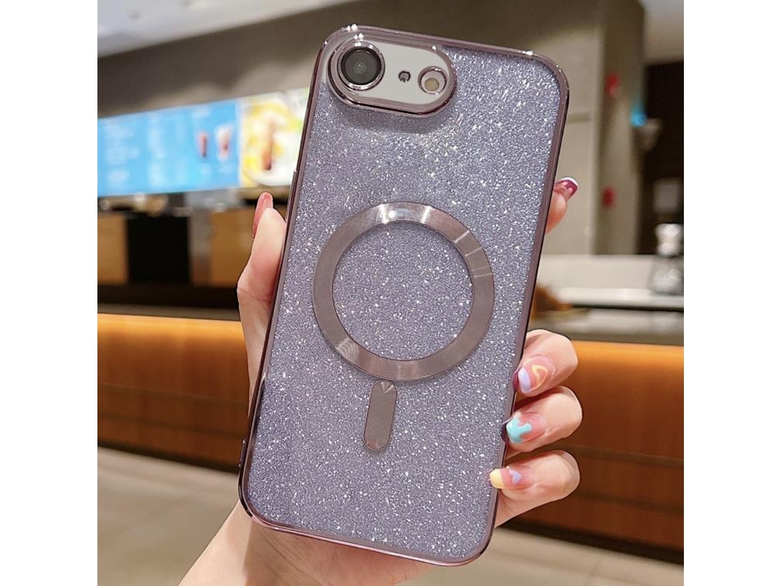 Capa De Tpu Para Iphone 17e - Glitter - Acabamento Eletroplástico - Magsafe