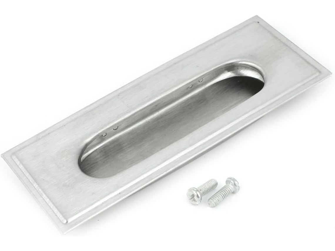 Puxador Embutido Retangular De Metal Prateado Aexit 110mm X Home Hardware 40mm Para Porta Gaveta