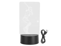 Rebe-lámpara De Noche 3d Con Patrón De Jugador De Béisbol, Táctil, Usb O Batería, Para Hogar