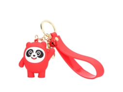 Mali porta chaves Mascote Olímpico Inverno 2022 Panda Silicone Fofo para Bolsa Vermelho