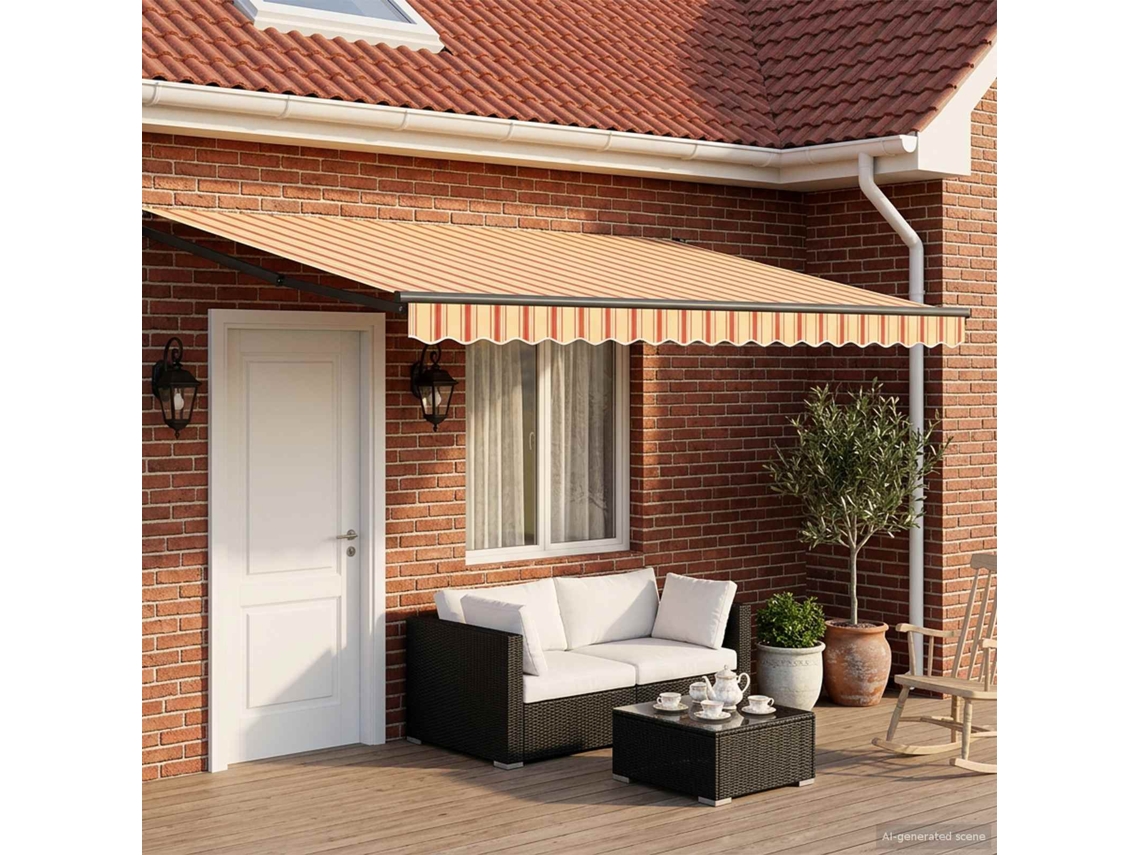 Vidaxl Toldo Retrátil Elétrico Multicolor 4 × 3 M