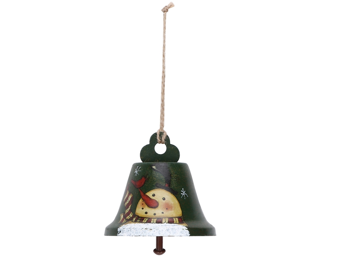 Pendente Campainha Árvore Natal Boneco Neve Verde