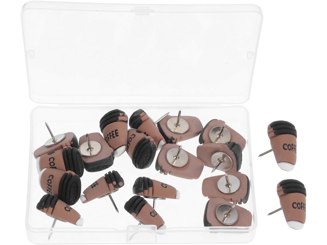 Beauvorty Tachinhas Decorativas, 20 Unidades, em Resina, no Formato Xícara Marrom, Ideal para Murais, Quadros De