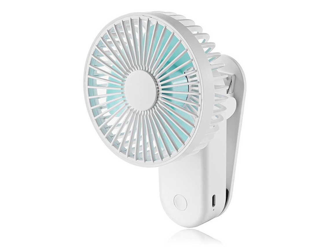 Ventilador portátil USB Nova Line com clip, para carrinho de bebê, escritório e camping, branco