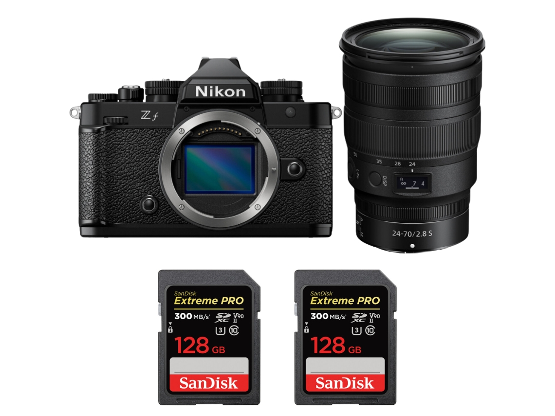 Zf + 24 70mm F/2.8 S + 2 Sandisk 128gb Uhs ii 300mb/s + Ebook “20 Dicas para Fotos Que Impressionam” NIKON