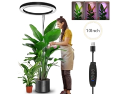 Luminária De Cultivo Usb De Espectro Total De 10 Polegadas Com Braço Ajustável, Preta.