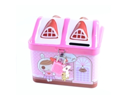 Cofrinho De Metal Em Formato Casinha, Com Cadeado, Para Crianças Desenho Animado Guardar Dinheiro, Brinquedo Premiado, Rosa. Aquaforge