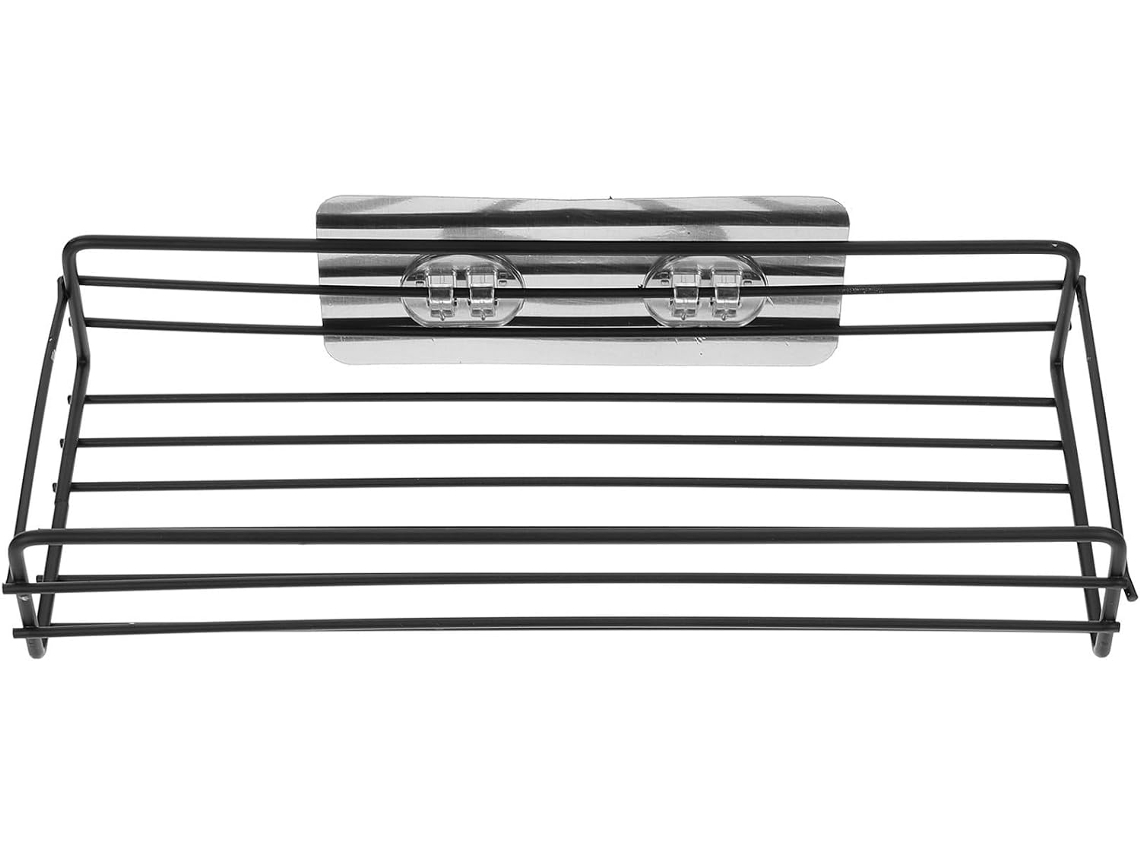 Prateleira De Parede Fuoyloo Para Banheiro, Em Metal, Aço Inoxidável Preto, Resistente À Ferrugem E Sem Necessidade De