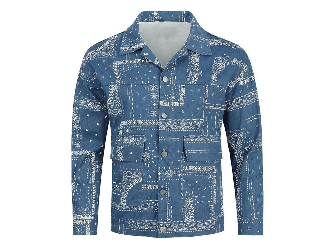 Fasst chaqueta de Hombre Con Imprimación Y Solapa Mystdiy