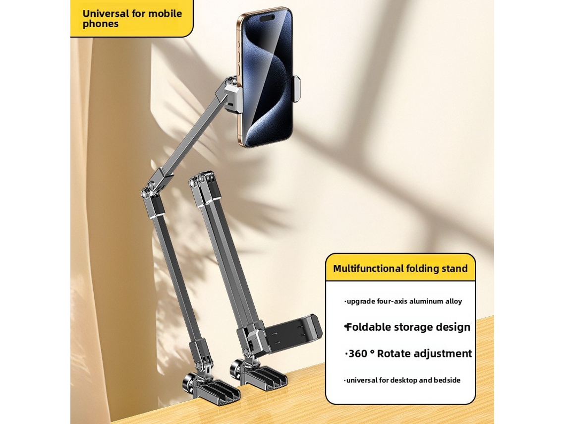 Suporte Totalmente Metálico Para Celular E Tablet, Ideal Para Transmissões Ao Vivo Em Desktops, Com Suporte Ajustável Para Ipad.