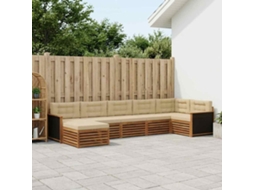 Vidaxl Conjunto De Sofás Para Exterior 7 Unid. Natural E Bege