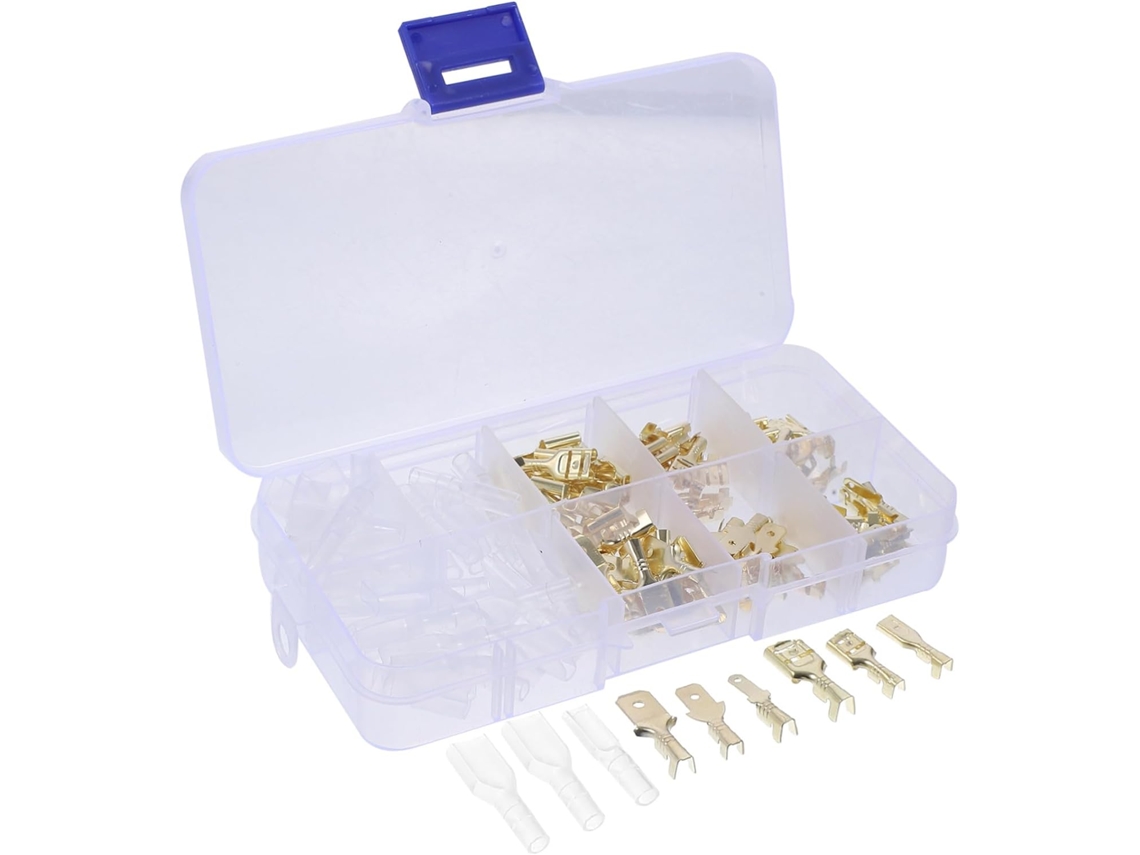 Conjunto De Terminais Elétricos Planos Isolados, Conectores De Crimpagem Macho.
