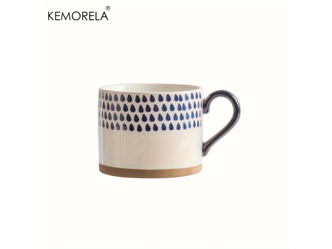 Caneca de Café Nórdica de Cerâmica, 450 Ml, Alça Retrô, Grande Capacidade MDUG (estilo A)