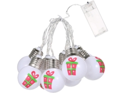 Cordão De Luzes Natal Com Estampa Presente Fofo, 10 Leds Sempre