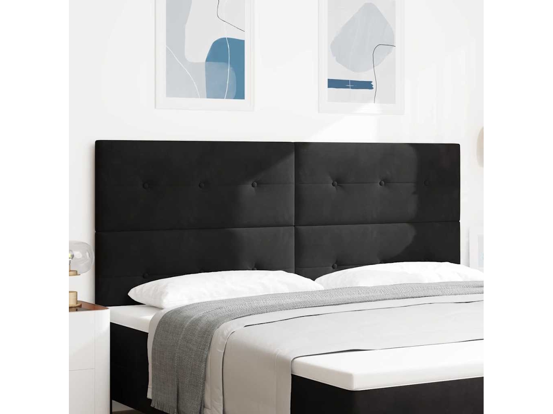 Vidaxl Cabeceira Preto 200 Cm Veludo