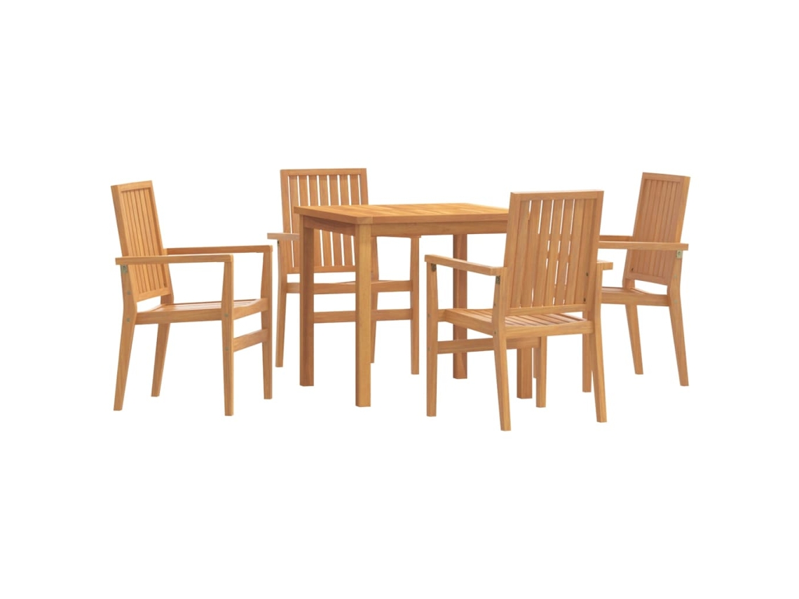 Maison Exclusive - 5 Pcs Conjunto De Jantar P/ Jardim Madeira De Teca Maciça
