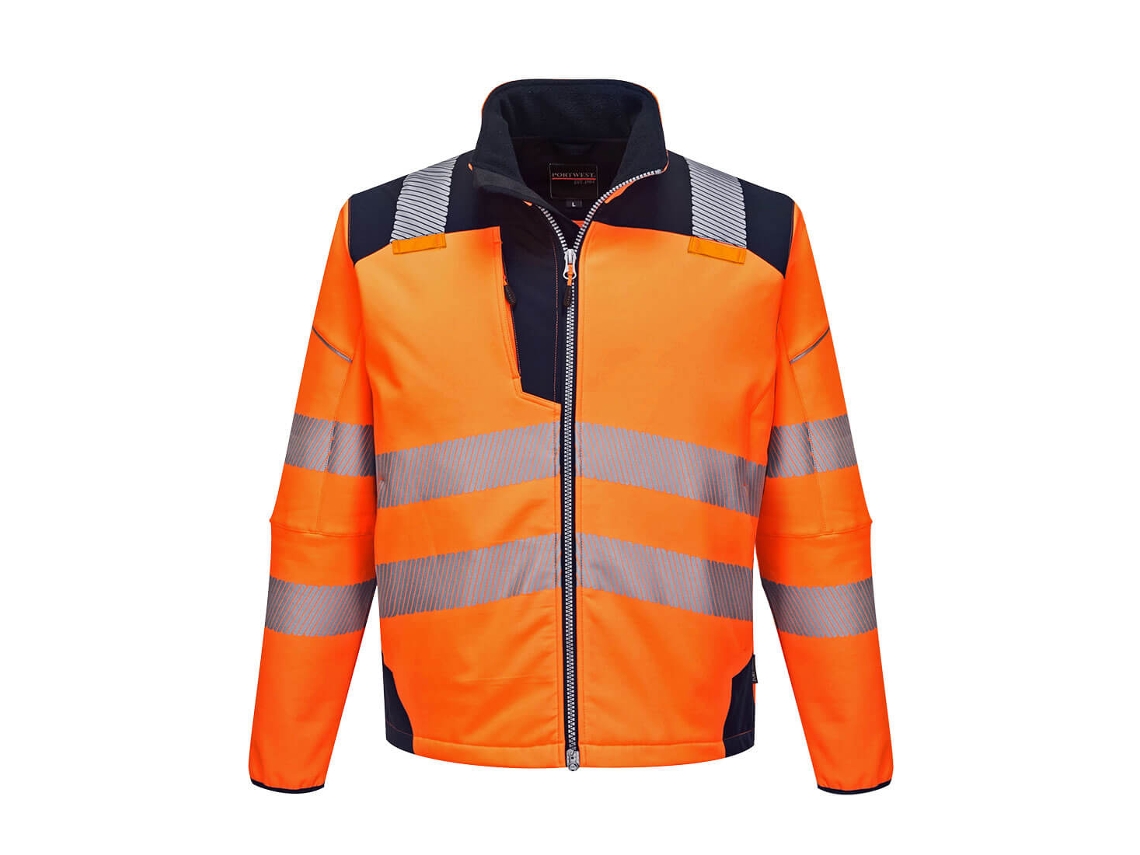 Softshell De Alta Visibilidade Pw3 - Vestuário Profissional Laranja E Preto / Gg