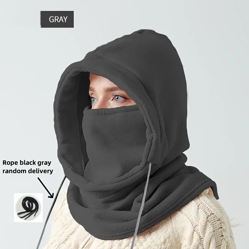 Balaclava De Inverno À Prova De Vento, Máscara De Esqui, Cor Sólida, Ciclismo, Proteção Para O Pescoço, Máscara Facial Com Capuz E Proteção Contra O F