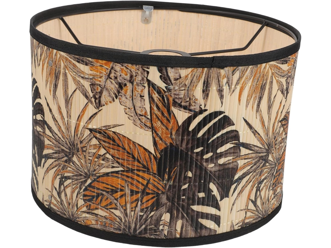 Luminária de Teto de Bambu Estampada em Mostarda Clara, Peça de Reposição Versátil, Estilo Europeu. SFUSHOS