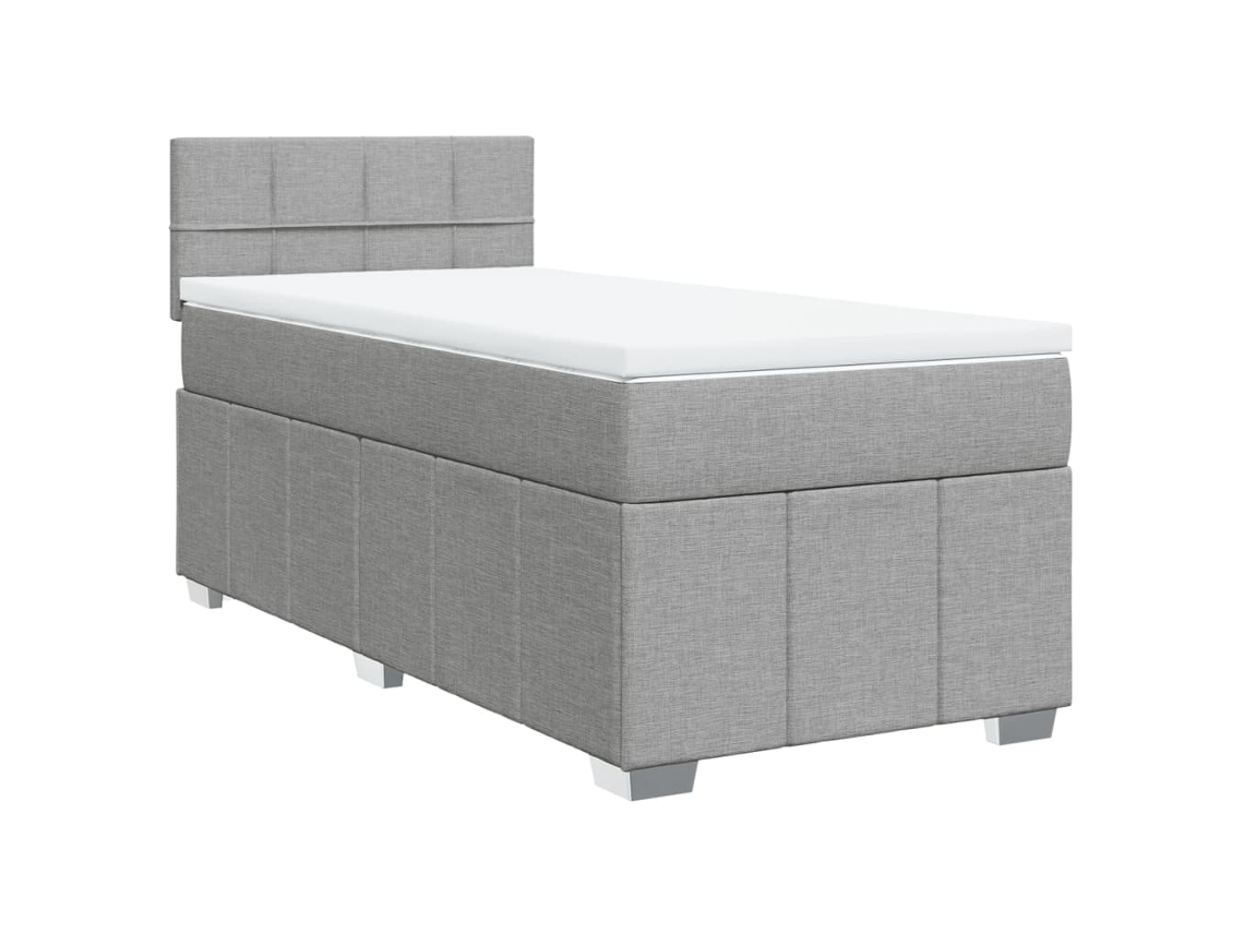 Box Spring Bed, Box Spring Beds Vidaxl Cinzeto Tecido (90  X  200  Cm)