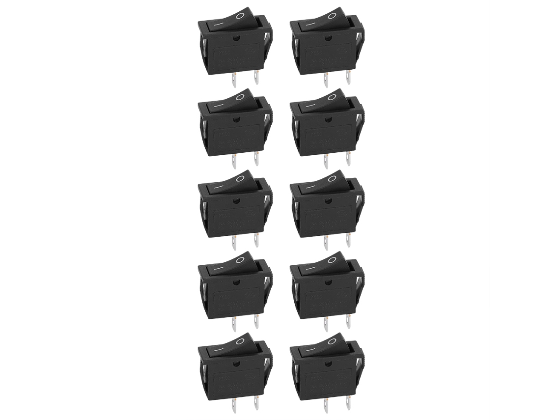Yuru 10pcs Interruptor de 2 Pinos Kcd3 Toggle Rocker On/off 2 Positions Terminal Prata Acessórios Domésticos