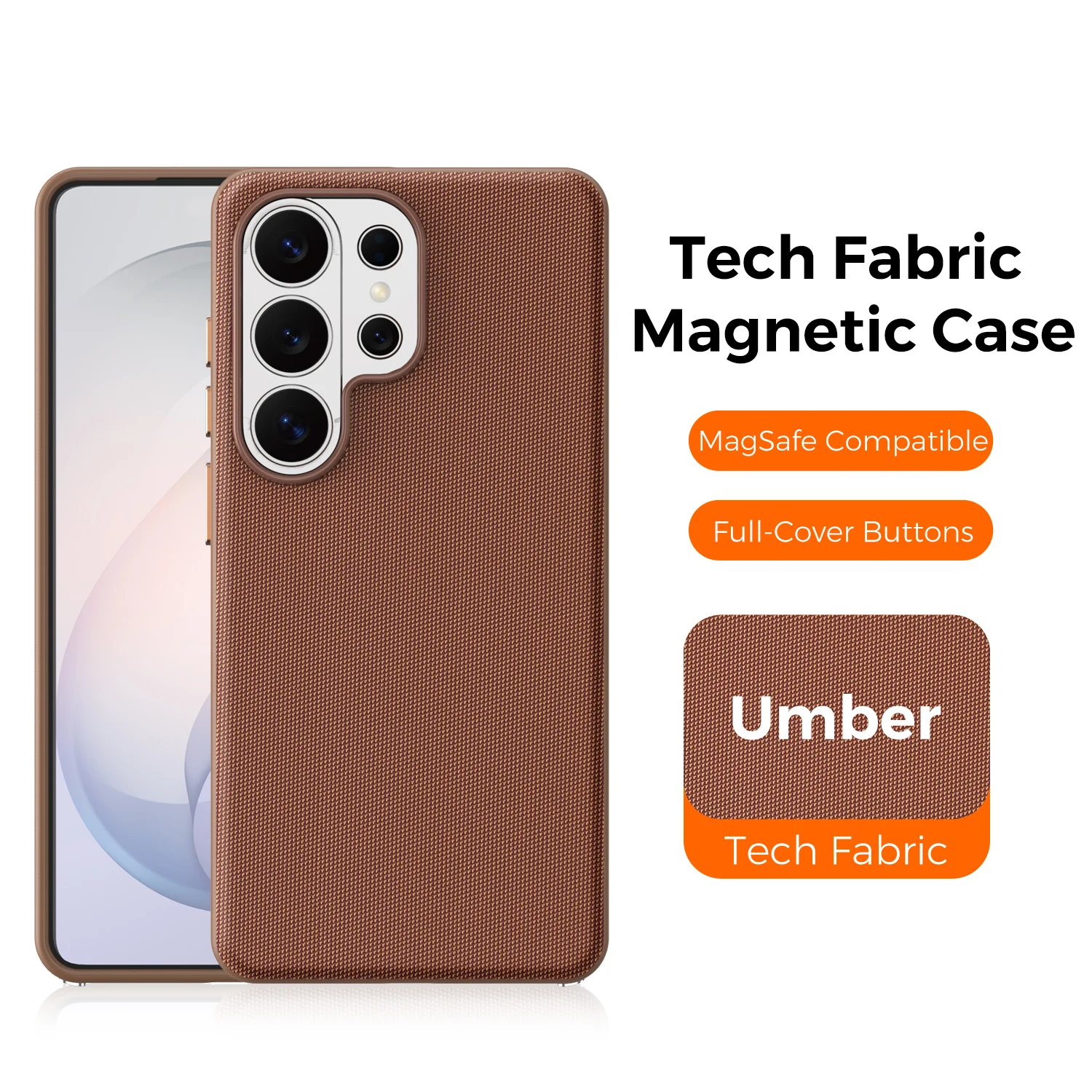 Capa Protetora (marrom) Para Galaxy S26 Ultra Com Fixação Magnética.