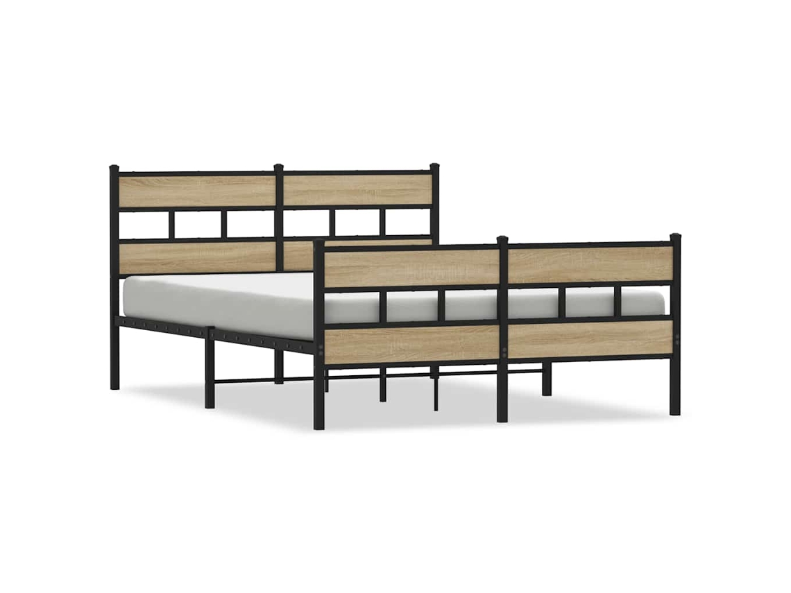 Bed Frame, Bed Frames Vidaxl Marrom Ferro (140 X 190 Cm)