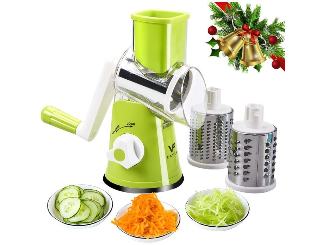 Ralador De Queijo Rotativo Com Cabo, Para Cozinha, Com 3 Lâminas Substituíveis Para Queijo, Batatas, Abobrinha, Nozes, Chocolate E Vegetais