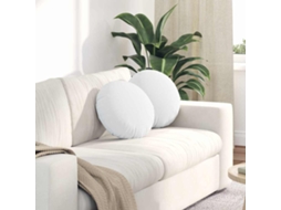 Vidaxl Almofadas De Assento 2 Pcs Branco Ø40 X 13 Cm Tecido