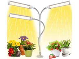 Rebe luz de Crecimiento Led de Espectro Completo para Plantas, Lámpara de Socket Con Pinza Y Adaptador, 315 Chips, Regulable 360°