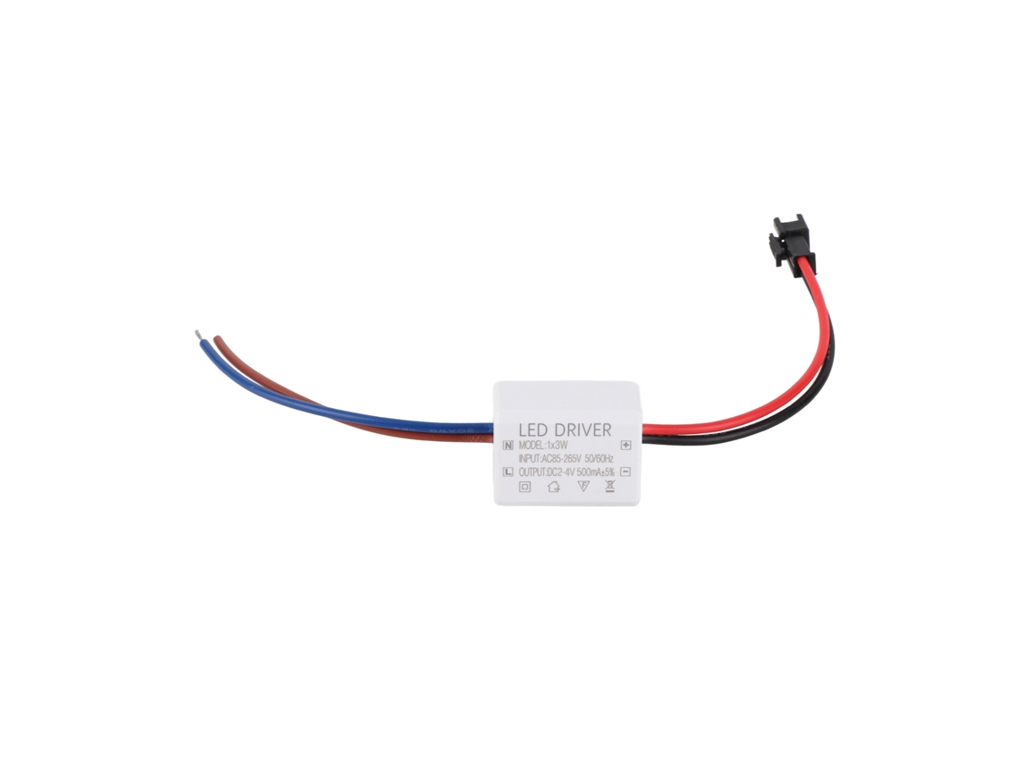 2026 driver de Potência Led 500ma 1x3w Transformador para Lâmpadas Led Entrada Ac95‑265v Saída 2‑4vdc