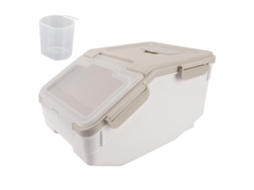 Recipiente de Arroz Airtight com Tampa e Xícara Medidora Bege 10kg/22lb Pp Enfortecido