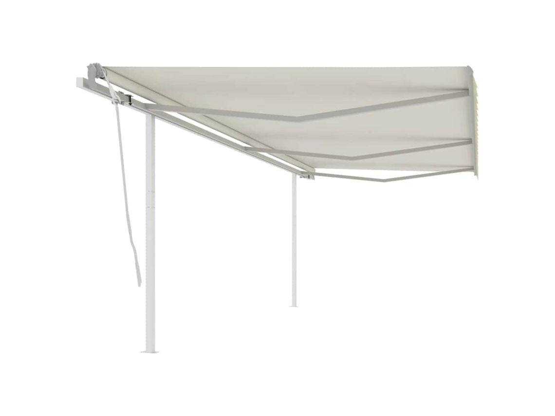 Toldo Retrã¡til Manual Com Postes 6x3 M Cor Creme Dkd Home Decor