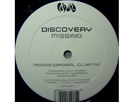 Vinil Missing, Discovery Liquid Recordings