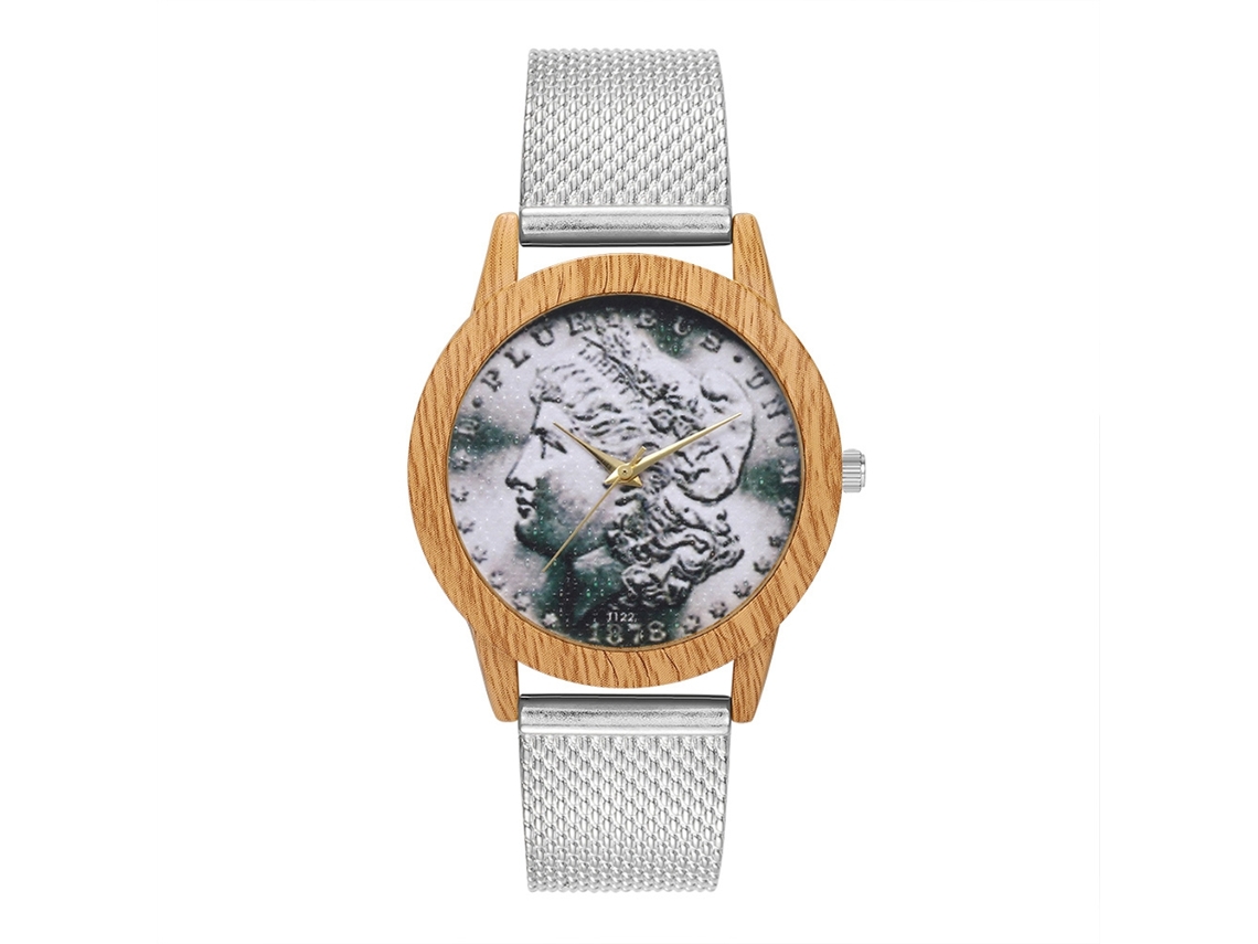 Relógio de quartzo com pulseira de silicone, mostrador grande, unissex, casual, prateado, Zhoulianfa