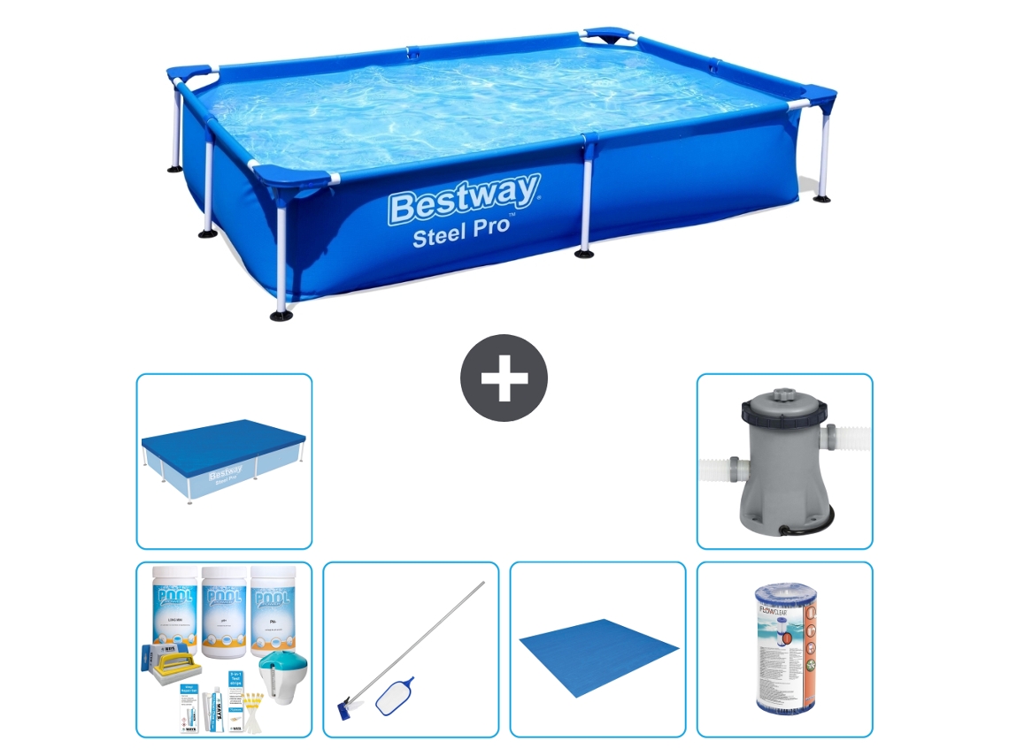 Bestway Piscina Bestway Steel Pro Retangular - 221x150x43 Cm - 7-peças S22212