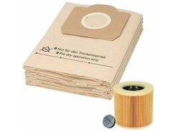 10 Sacos Para Aspirador De Pó E 1 Filtro Para Aspiradores Kärcher Wd3 E Mv3. Alternativas Para Sacos De Filtro 6.959-130.0 E Filtro De Cartucho