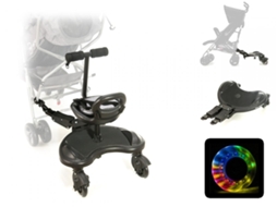 Carrinho de Passeio Universal Skate com Assento no Guiador Rodas Led Carregam 20 kg 2-5 Anos Trailer Carside MOBY SYSTEM