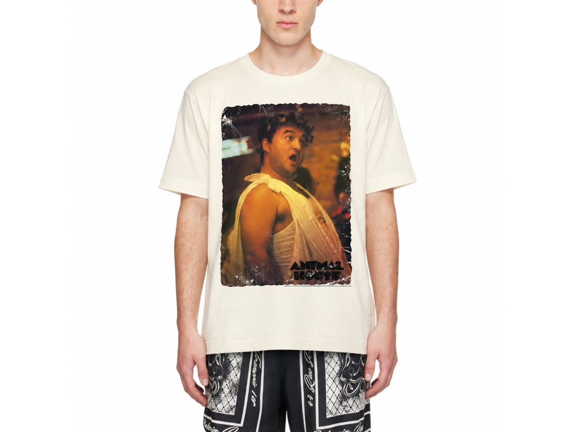 Rockinstone Animal House Movie Vintage Toga Solid Natural Adult T-shirt Size:xxl