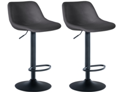 Conjunto de 2 bancos de bar Loft cinza escuro/veludo CLP