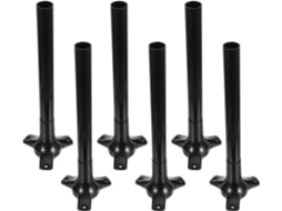 Conjunto De 6 Estacas Pretas De Pvc Para Lâmpada Com Efeito De Chama