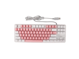 Omni-2026teclado Mecânico Gamer Com 87 Teclas Switch Azul Iluminação Rgb Usb Fio Para Pc Notebook Rosa Branco