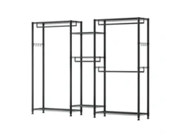 Cabide Ajustável, com 4 Barras e Capacidade de Carga 385,5 Kg, 7 Prateleiras 8 Ganchos, Ideal para Quarto, Loja Roupas, Guarda roupa Corredor, Cor