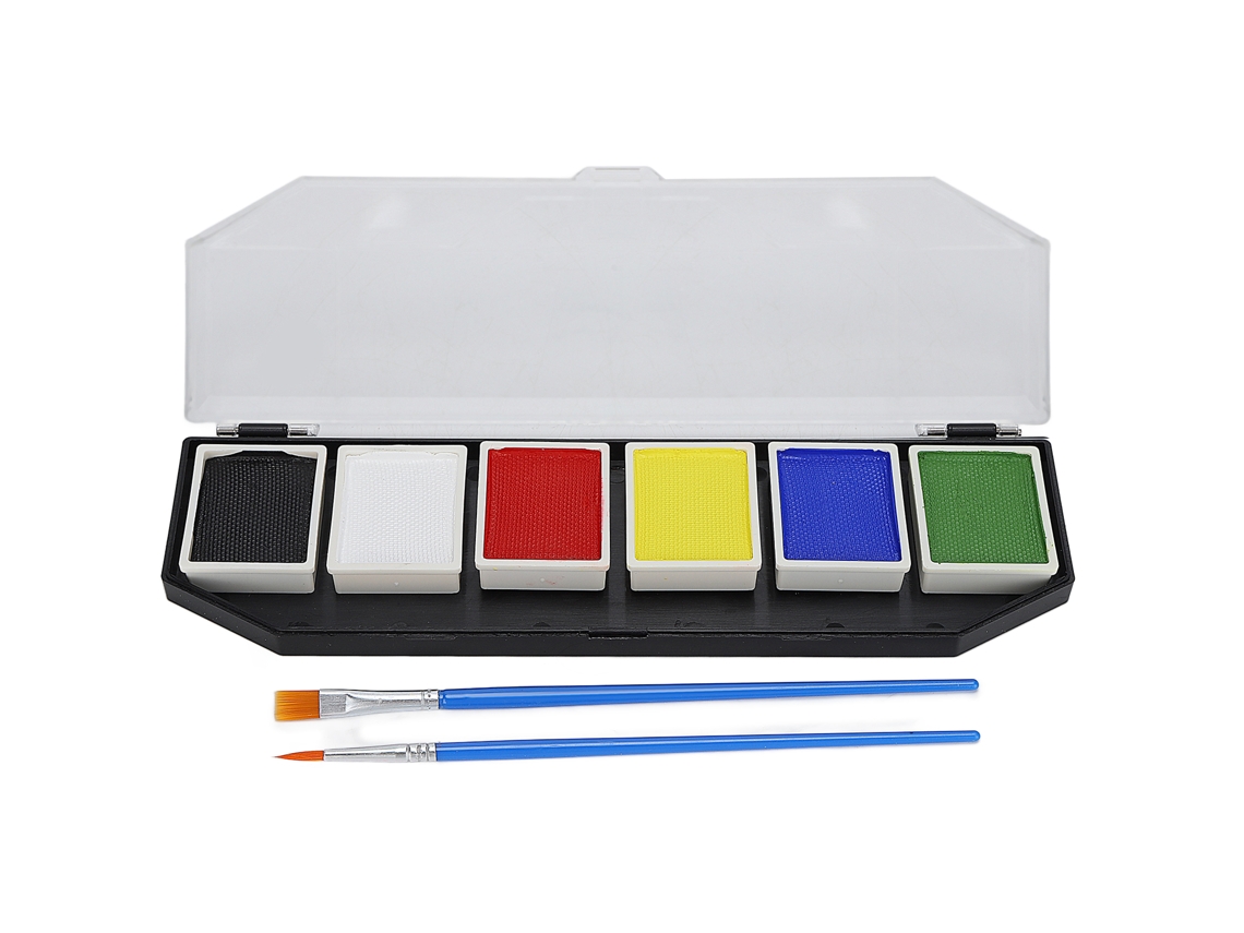 Laxiscreed Kit Pintura Corporal E Facial Com 6 Cores À Água Para Festas E Halloween