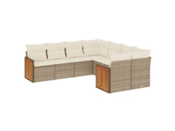 Garden Sofa Set, Garden Sofa Sets Vidaxl Bege Rattan / Vime (n/a)