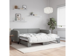 Vidaxl Sofá-cama Com Gavetão 100x190 Cm Tecido Cinzento-claro