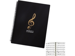 Pasta de Partituras A4 Impermeável, com 60 Bolsos, para Músicos e Bandas, Preta BRILVIBERA