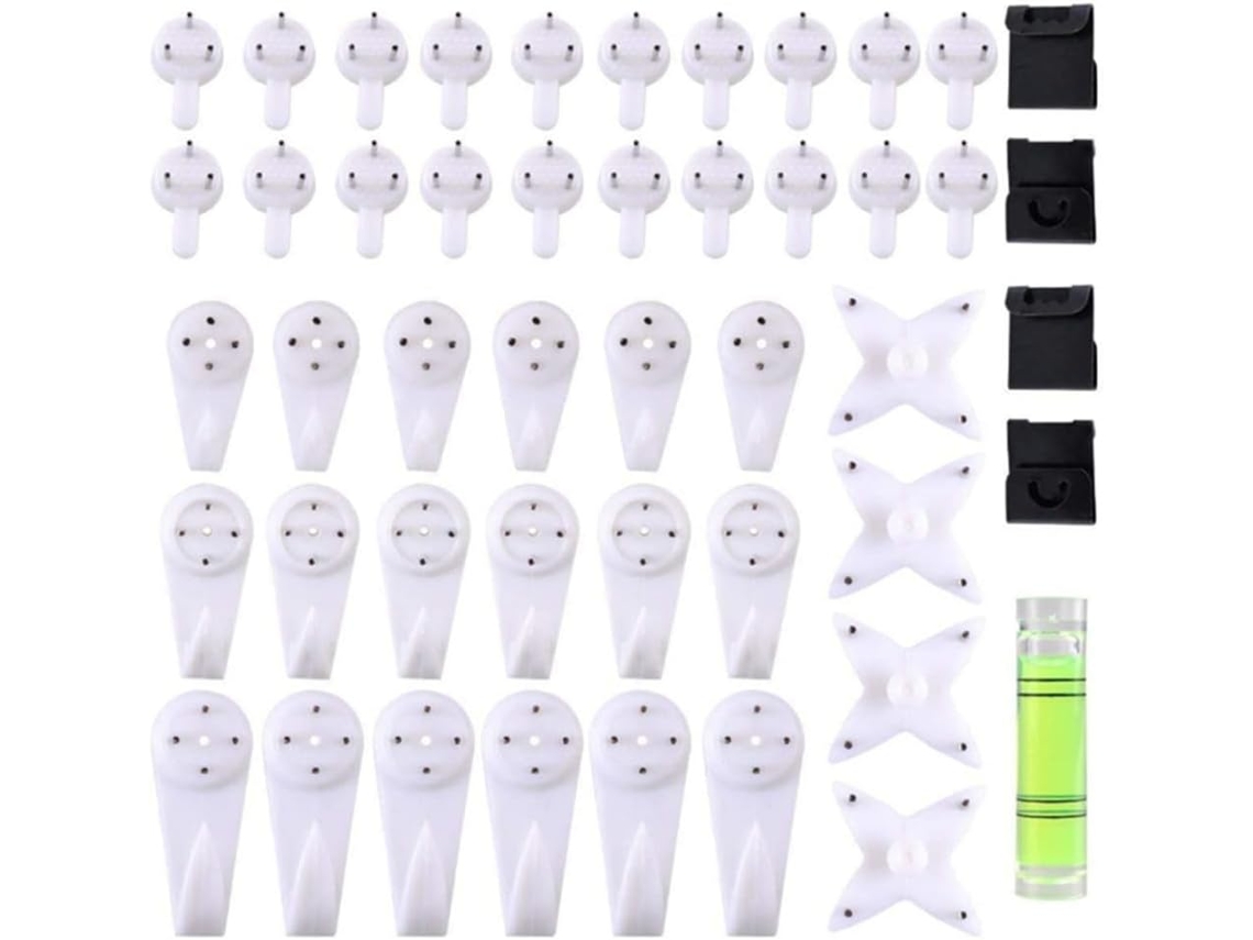 Kit De Ferragens Para Pendurar, Com 47 Ganchos Multifuncionais E Nível De Bolha Para Fixação Segura E Decoração Da Casa